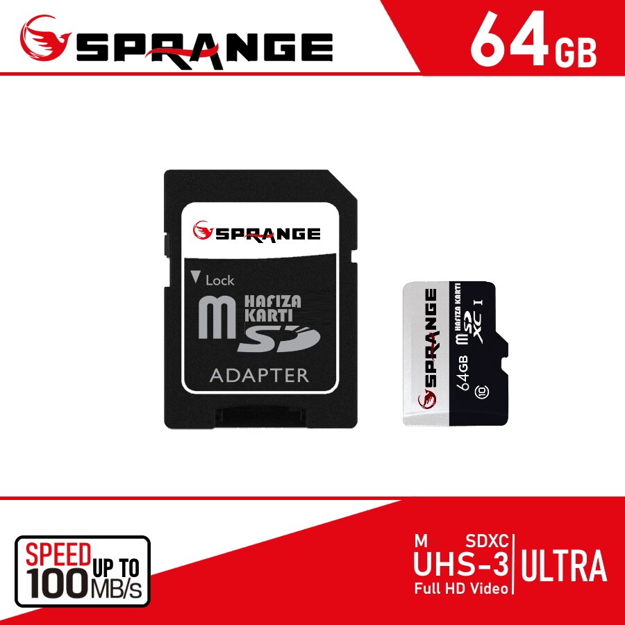 64GB Hafıza Kartı M-SDXC UHS-3 up to 100MB/s Class 10 4K Video